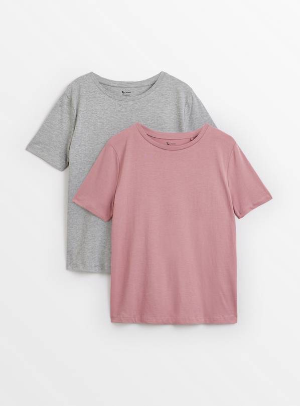 Pink & Grey Marl Regular Fit T-Shirts 2 Pack 16